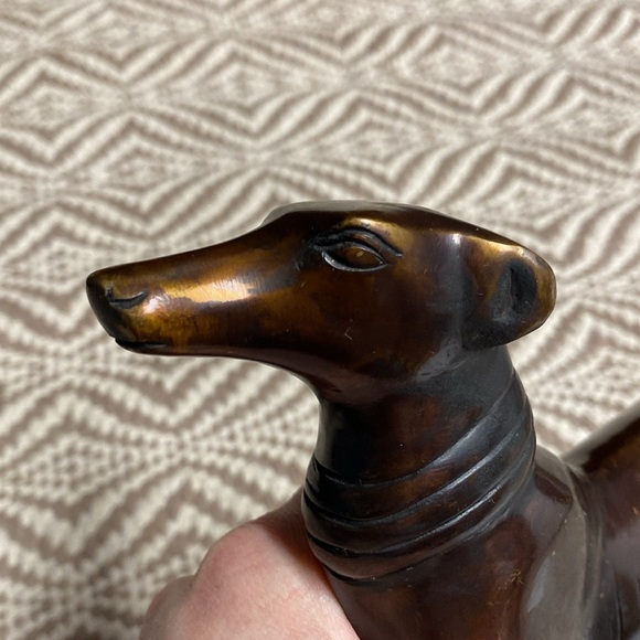 Vintage bronze greyhound whippet dog statue figure sculpture 8 inch - Picture 13 of 15